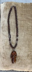 Vintage Japanese Netsuke carved Child handcrafted necklace/pendant NICE