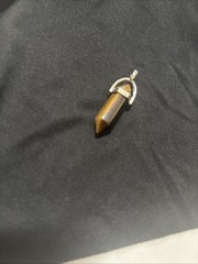 Potentially Sterling Silver Tiger’s Eye Double Point Pendant Brown Gold Striped