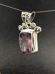 GENUINE BOLIVIAN AMETRINE GEMSTONE PENDANT 925 STERLING SILVER FREE SHIPPING!!!