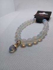 Opalite Beaded Bracelet With Opalite Pendant