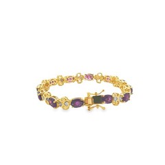 African Amethyst 9.5ctw Gold Vermeil Sterling Bracelet GP Amore 6.5″