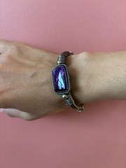 Albert Lee hand fabricated Sterling Silver with Sugilite bracelet