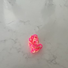 Braided Rubber Band Bracelet Pink & Orange Adjustable Unisex Adults No Closure