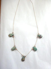 Beautiful Ruby in Fuchsite Necklace 925 Sterling Silver Artisan 17″ length