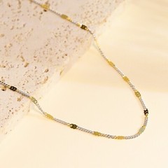 Gold and Silver Chain Necklace, Minimalist Jewelry, Daily Necklace, Gift for Her