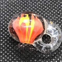 HAND BLOWN GLASS PENDANT – Pretty Flower Design – 1x.5in – One Of One Art