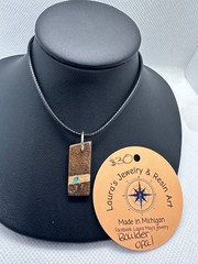 Australian Boulder Opal pendant with cord necklace, blue color