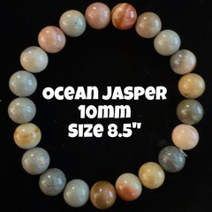 Authentic Ocean Jasper 10mm Stretchy Bracelet by Bombshell Beads