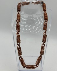 1970s Coiled Link Hand Crafted Pure Copper Necklace