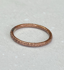 Copper Ring Stackable Hammered Rings band Size 6.5 Wedding Ring Unisex thin 2mm