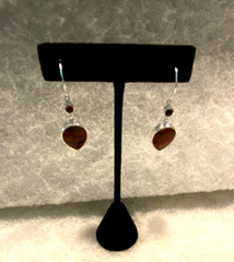 Sajen 925 Picture Jasper and Garnet Drops 1 3/4 In. Long «As Is» – 7.8 Grams