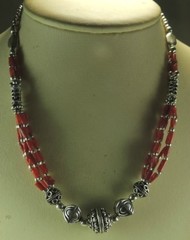 Statement Coral Necklace Sterling Silver Wedding Mother of Bride
