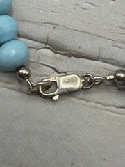 Amazonite 5-8mm Roundel Beads 16” Strand Handmade Chain 925 Silver Necklace