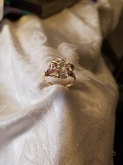 Pools of Lights Quartz Ring Byzantine style flower custom any size Silverp Goldp