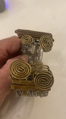 Boho Large Stone Handmade Twist Wire Cuff Bracelet