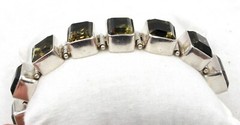 Quality Sterling Silver Green Amethyst Toggle Tennis Bracelet 7″-8 1/2″ ~ NEW