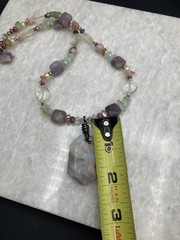 Multicolor Gem & Cultured Pearl Sterling Silver, 18-19” Necklace