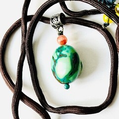 Natural Gemstone Turquoise Fox Or Squirrel Necklace Valuable Unique Jewelry