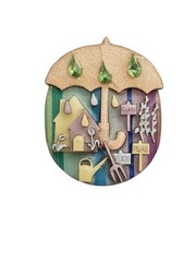Lucinda House Gardening Pin Rain, Corn Peas Spuds Crop C927