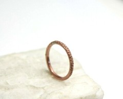 Copper Ring Stackable Hammered Rings band Size 7.5 Wedding Ring Unisex thin 2mm