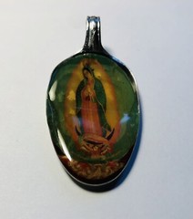 Unique handmade spoon charm Virgin Mary One of a kind item