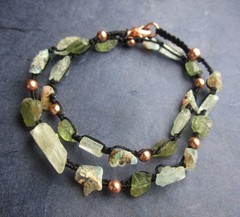 Rough Welo Opal Apatite Aquamarine Bracelet Copper Raw Heals by Peasant Princess