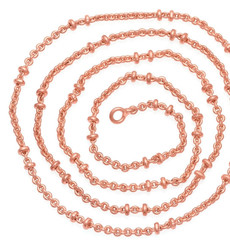 22 inch Pure Copper Beaded Link Chain Necklace, Healing Copper Jewelry Spiritual