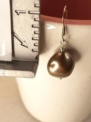 Handmade Earrings Warm Brown Vintage Glass Beads Silver Plate Hooks, Beads, Caps