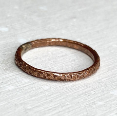 Copper Ring Stackable Hammered Rings band Size 6.5 Wedding Ring Unisex thin 2mm