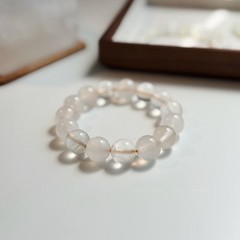 Natural White Crystal Bracelet Set – White Labradorite 13.7mm / Rainbow Moonston