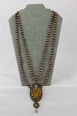 Mixed Metals Artisan Statement Necklace, Southwest Theme, 102gr