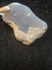 Natural Untreated Polished Chalcedony Pendant Gold Plated 18K Bail