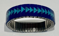 Azurite and Turquoise Stainless Steel Twist O Flexible Bracelet NEW 6″