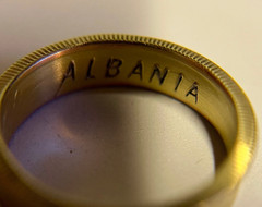 Albania Ring, European Albanian Gold Coin Ring, Handmade European Tiranë Jewelry