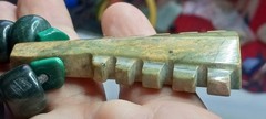 Aztec serpentine stone MACUAHUITL handmade and adjustable necklace.