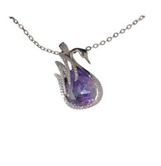 LOUISA SECRET June Birthstone Necklace 925 Sterling Silver Swan Water drop