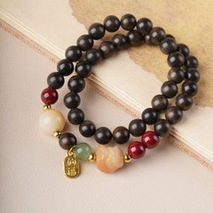 8mm Double-Ring Chen Guibao Beads Paired with a Lion Dance Bracelet Mala Beads