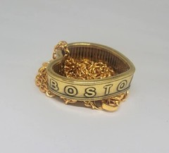 Heart shaped Pendant made from BOSTON token 617 coin ring with 24 in chain
