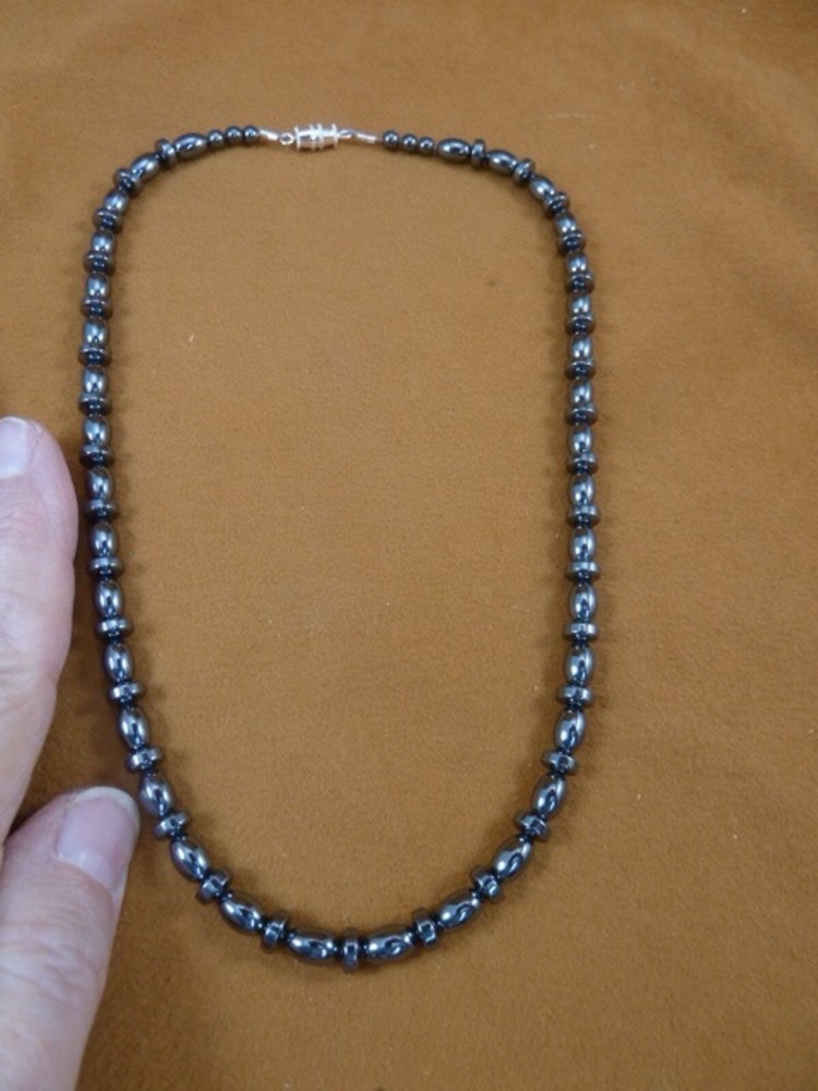 (v477-C) 16″ Black Hematite Iron oxide Beads GEM bead Necklace JEWELRY Gorgeous