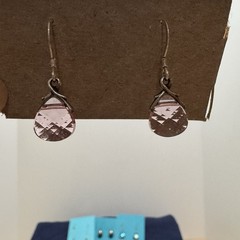 Light Rose Swarovski Crystal Briolette Earrings Sterling Silver