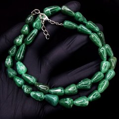 Wonderful Green Emerald 246.00 Cts Exclusive Beaded Womans Necklace VK 26 E632