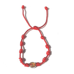 Ten Knots Our Lady Guadalupe Adult Bracelet in Red string