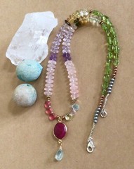 $1200 New genuine gemstones Sundance Charm Artisan jewelry handmade Necklace
