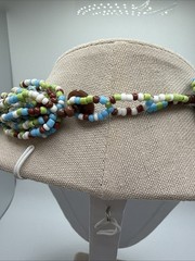 Chunky Hand Made Multi Strand Colorful Glass Seed Bead Necklace 20-21”