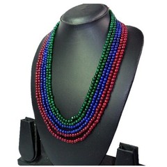 TOP SELLING 540.00 CTS ENHANCED RUBY,EMERALD & SAPPHIRE BEADS NECKLACE (DG)