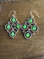 Barse Bronze Green Turquoise Earrings
