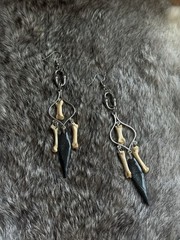 Women’s Dangle Drop Earrings Bone Black Spike witchy bone jewelry oddities