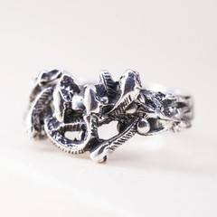 Size 5, vintage Sterling silver handmade ring, 925 snake band