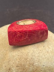 GENUINE RED CORAL RING size 6 set in 925 STERLING SILVER FAST FREE SHIPPING!!!