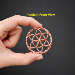 Flower of Life Pendant – 6 Petal Copper Design, 144 MHz Tensor Pendant